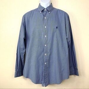 Ralph Lauren Men’s Casual shirt Blue Plaid Sz 16